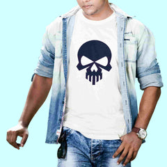 Skull trendy cotton printed T-shirt - depasro