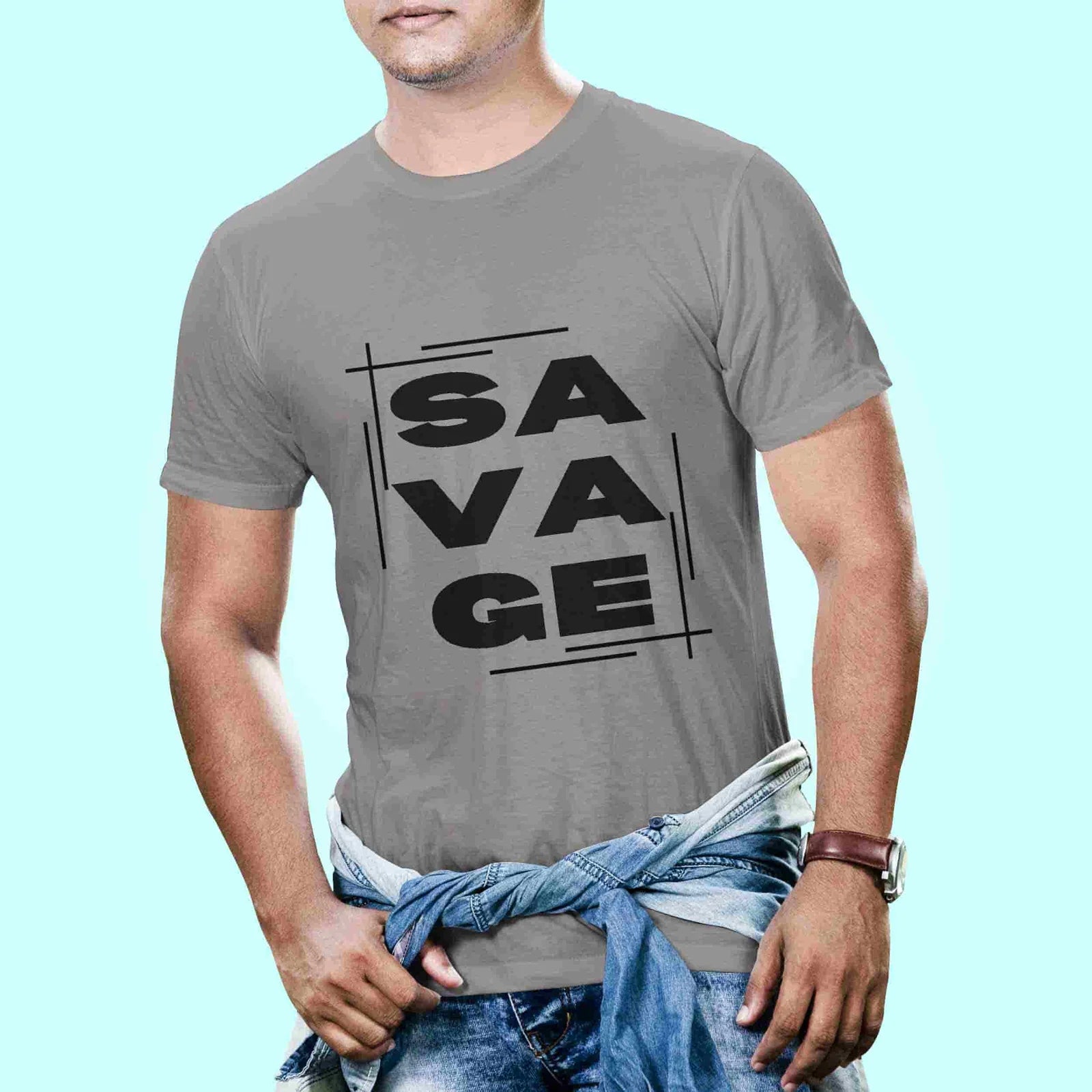 Savage trendy cotton printed T-shirt - depasro