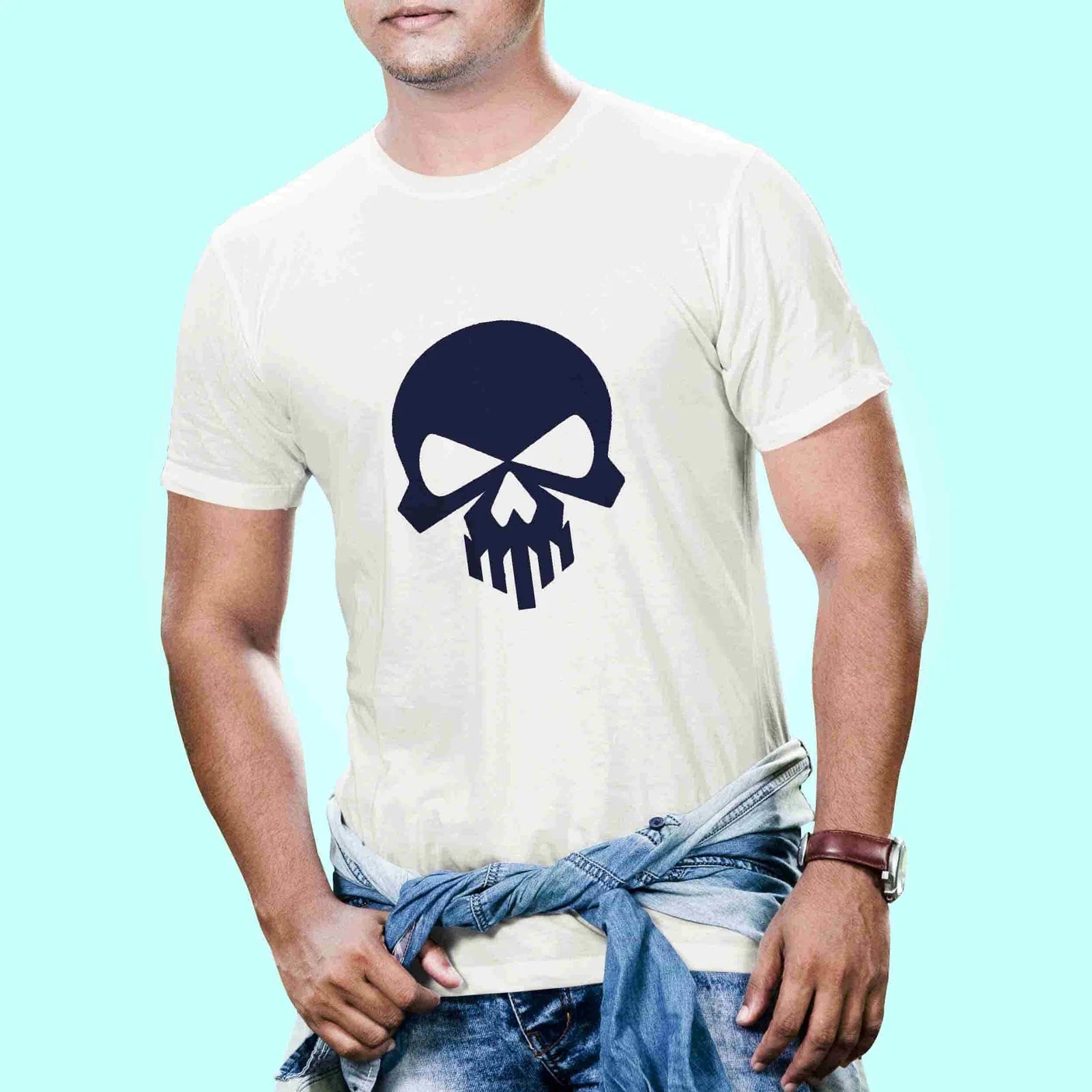 Skull trendy cotton printed T-shirt - depasro