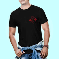 Poker red trendy cotton printed T-shirt - depasro