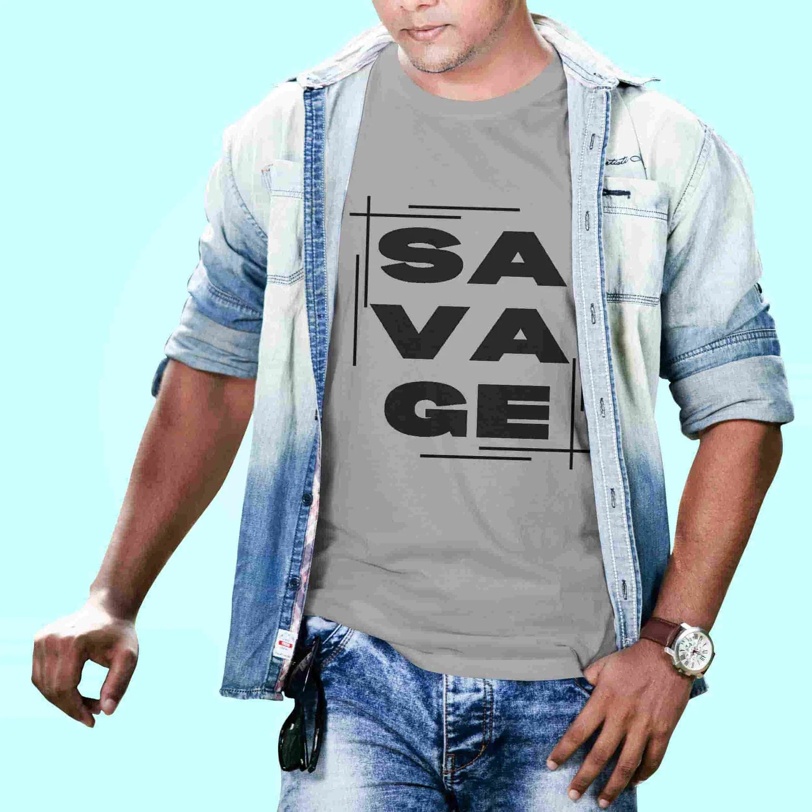 Savage trendy cotton printed T-shirt - depasro