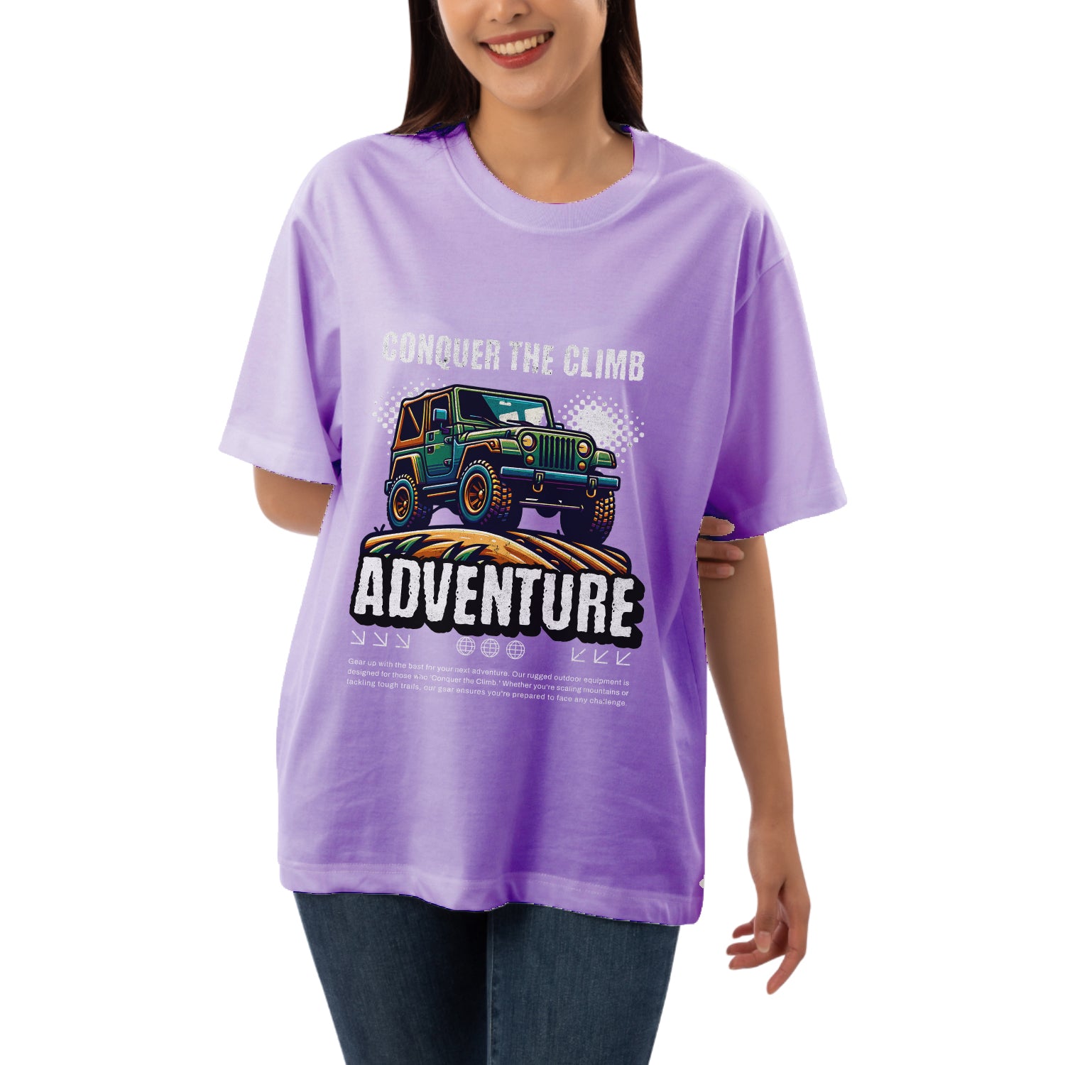 Conquer the climb adventure Women's Oversized T-shirt