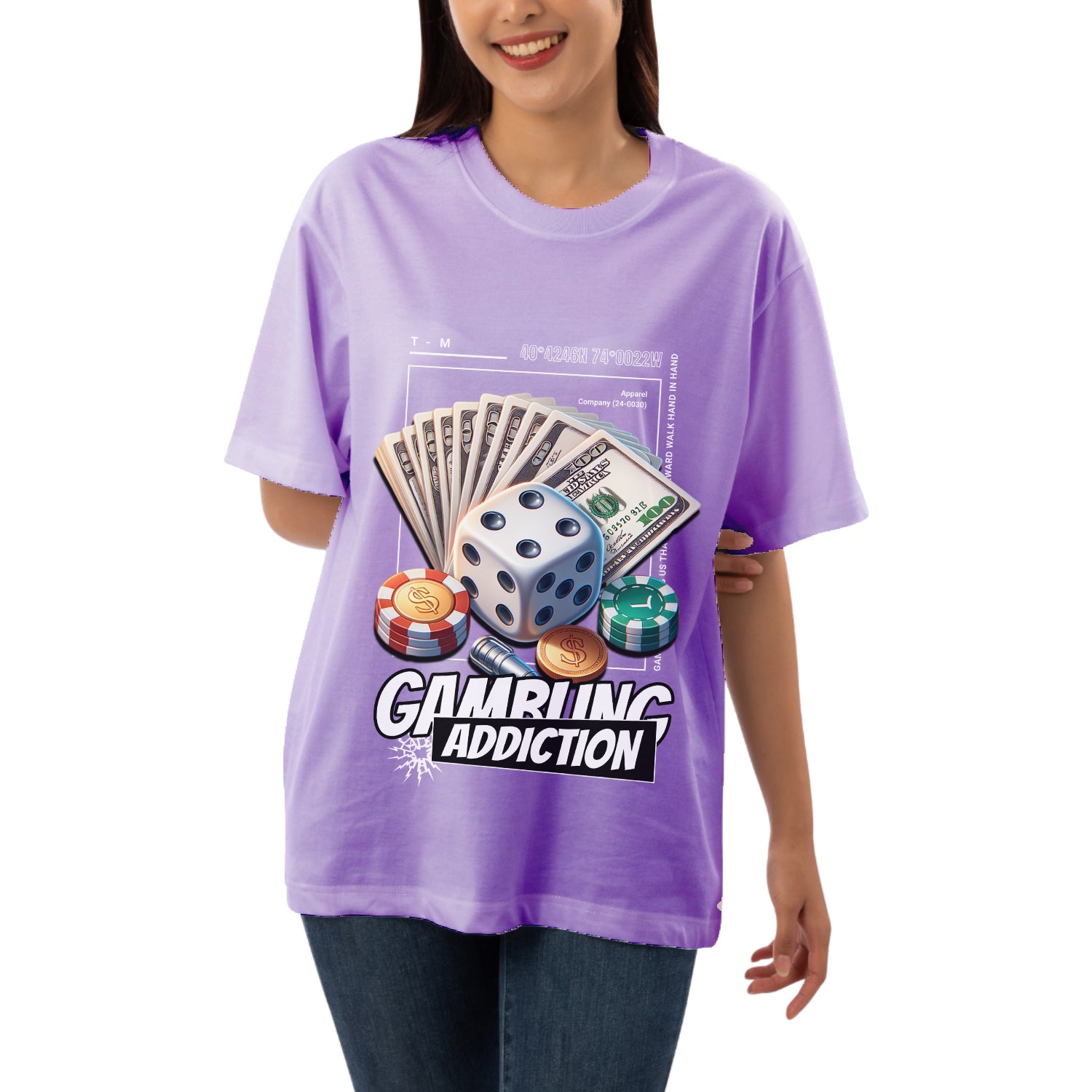 Gambling addiction Women's Oversized T-shirt