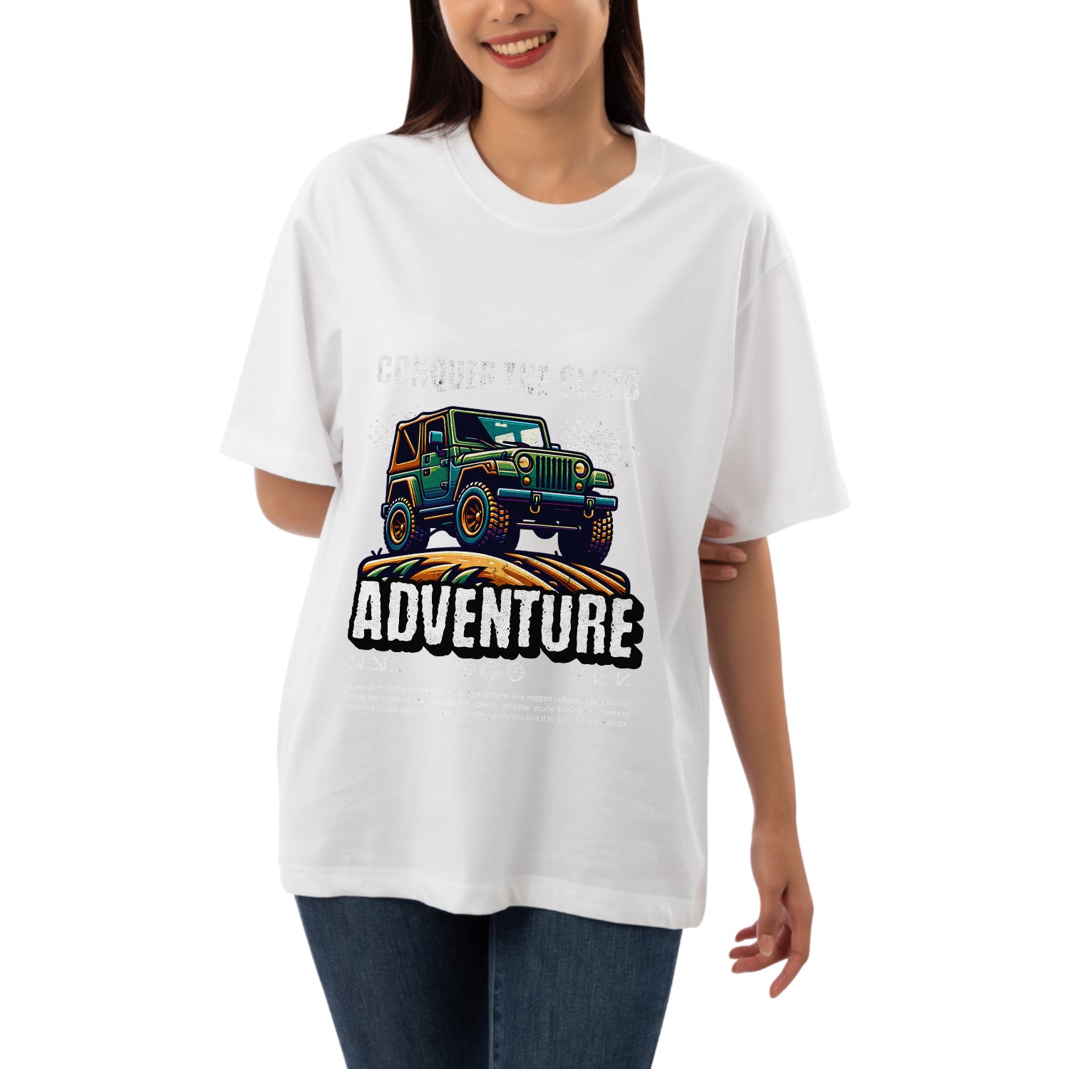 Conquer the climb adventure Women's Oversized T-shirt