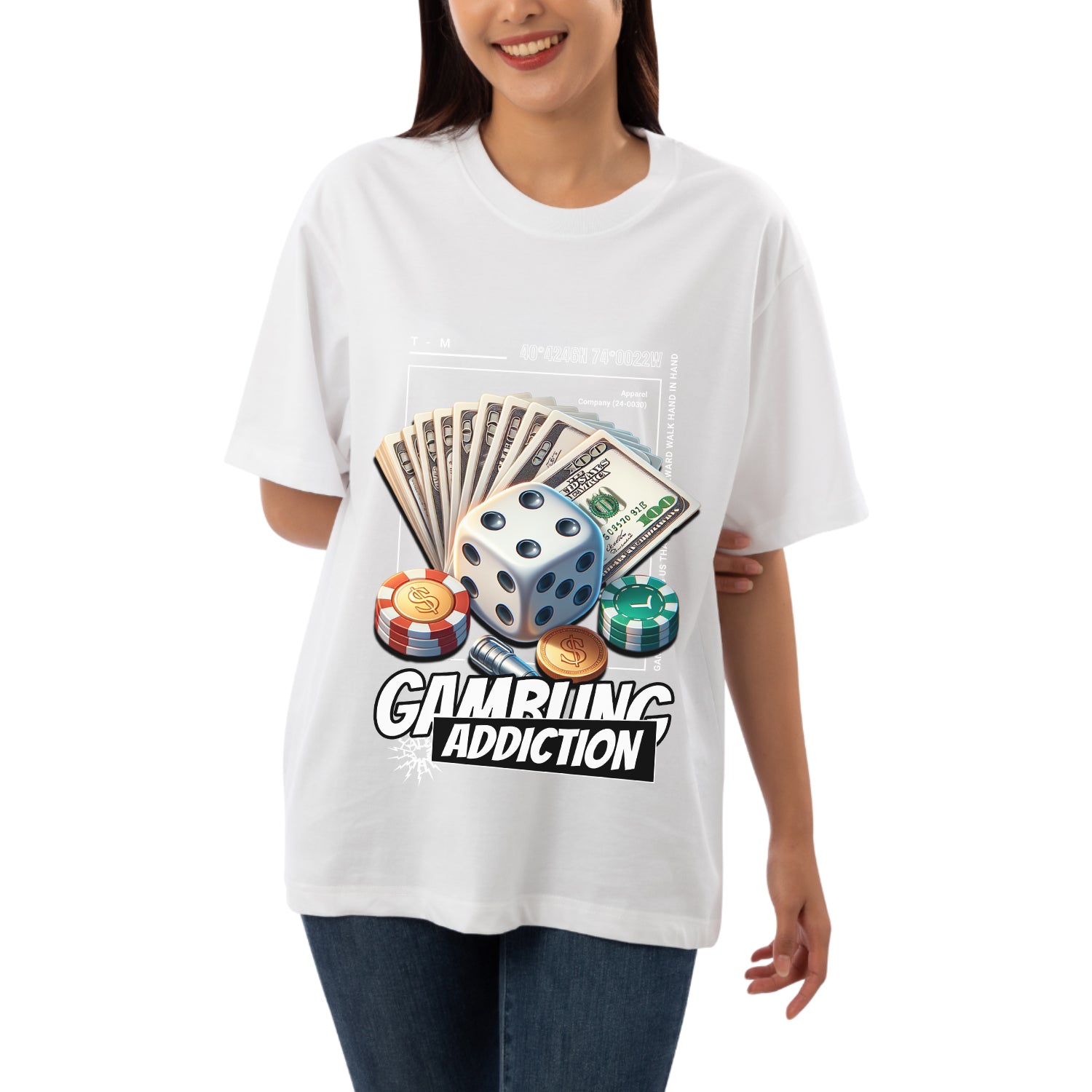 Gambling addiction Women's Oversized T-shirt