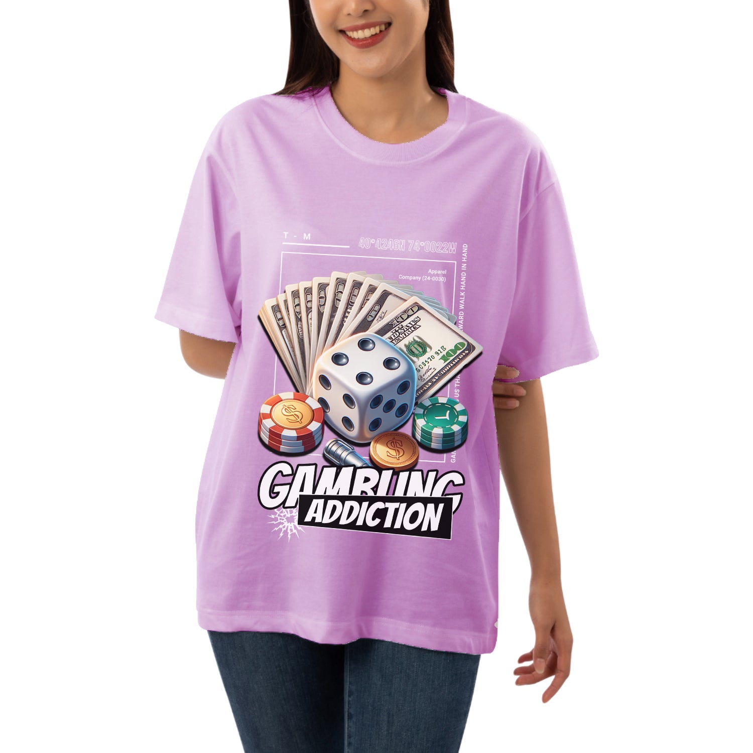 Gambling addiction Women's Oversized T-shirt