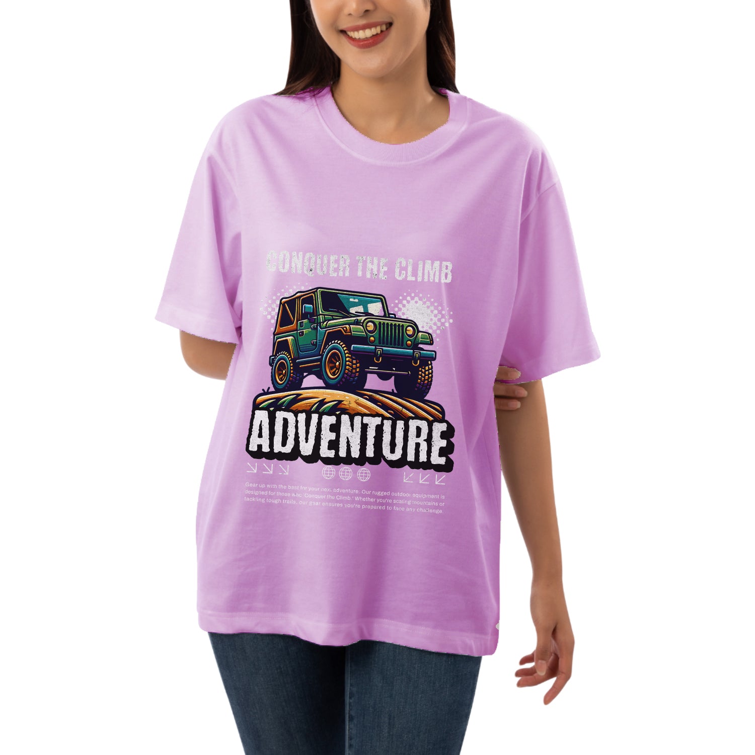 Conquer the climb adventure Women's Oversized T-shirt