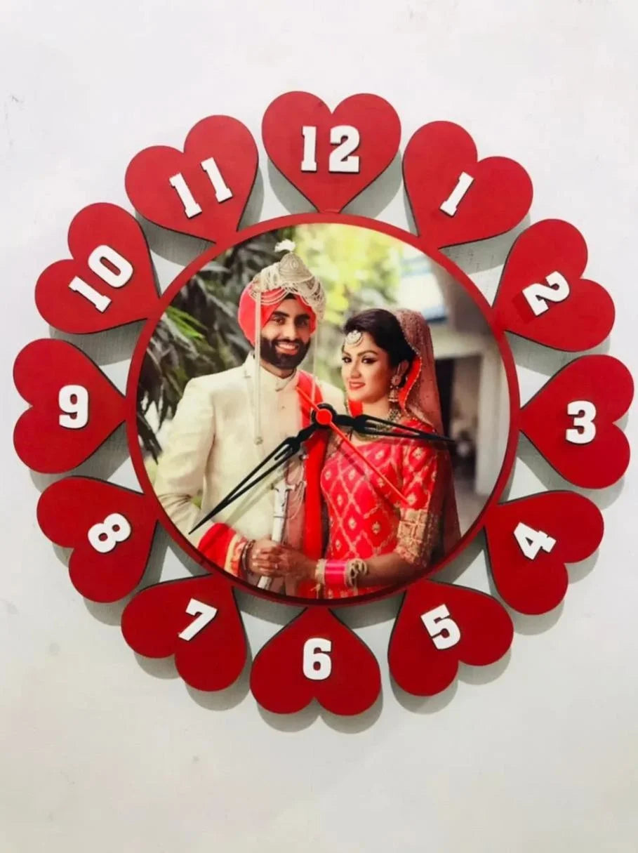 MDF Clock Photo Frame