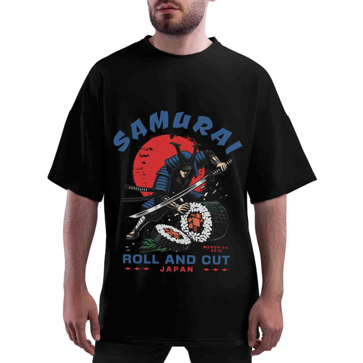 Samurai roll and cut Oversized T-shirt