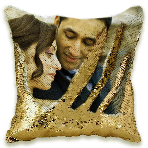 Magic Pillow Square Golden 16×16 inch (Front–Sequin / Back–Heavy Satin) - depasro