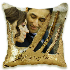 Magic Pillow Square Golden 16×16 inch (Front–Sequin / Back–Heavy Satin) - depasro