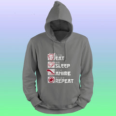 Anime Printed Hoodie – Eat sleep repeat - depasro