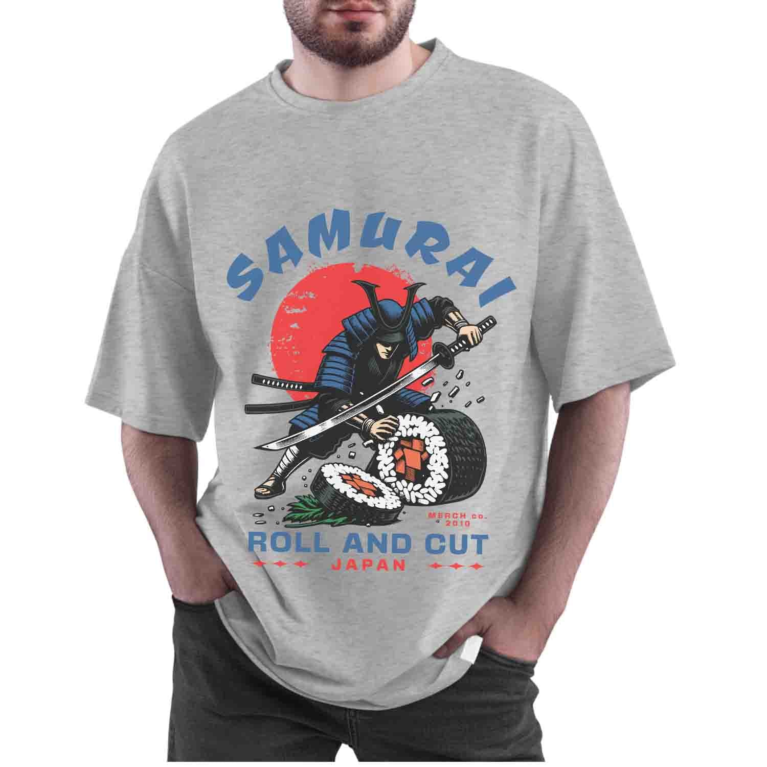 Samurai roll and cut Oversized T-shirt