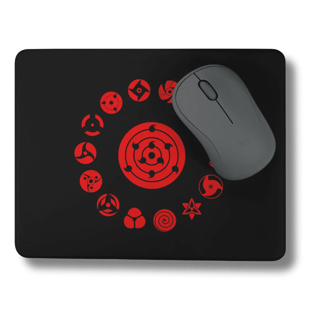 Naruto Sharingan mouse pad with rubber grip - depasro