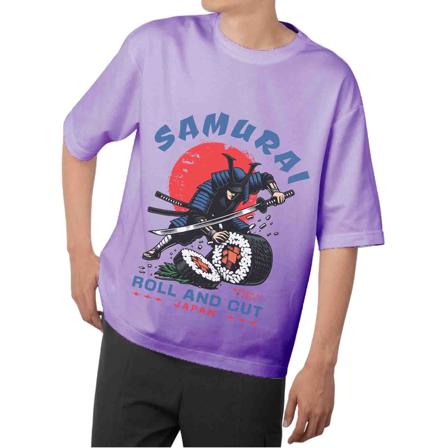 Samurai roll and cut Oversized T-shirt