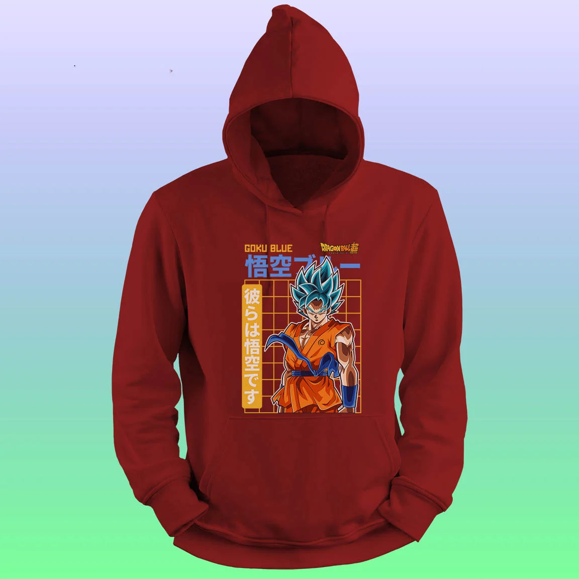 Anime Printed Hoodie – Goku blue - depasro