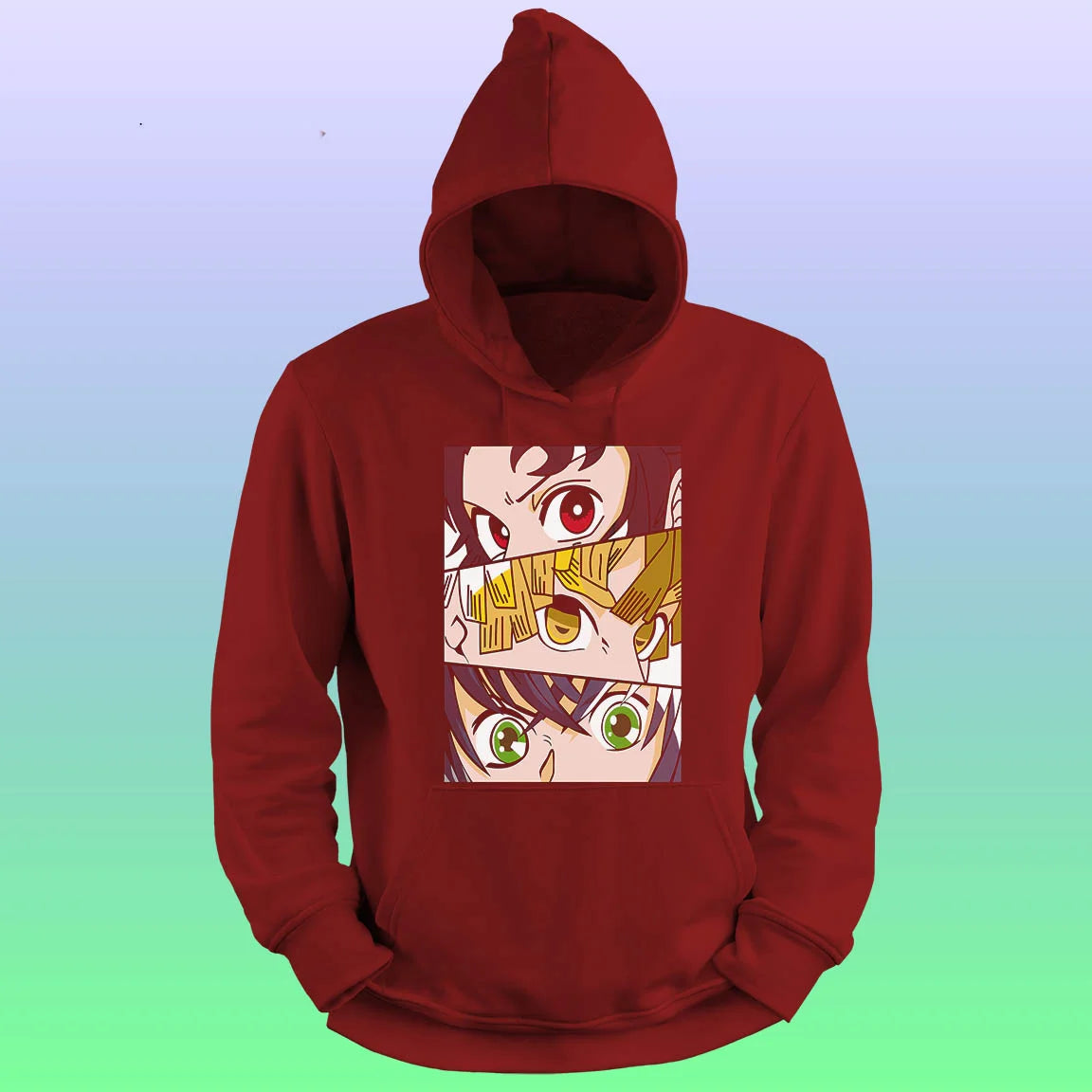 Anime Printed Hoodie – Demon slayer trio - depasro