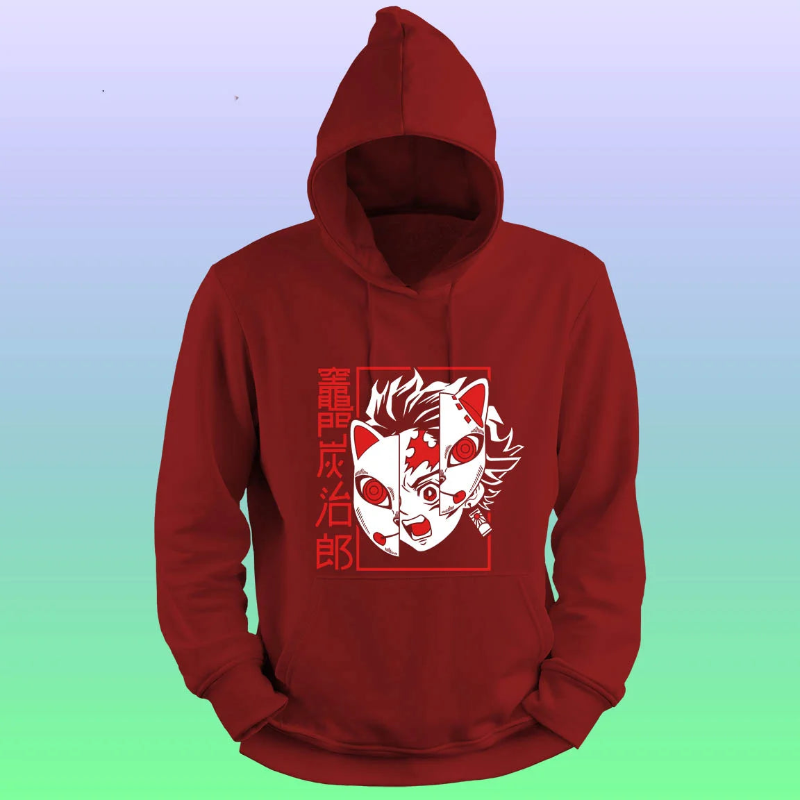 Anime Printed Hoodie – Tanjiro mask - depasro