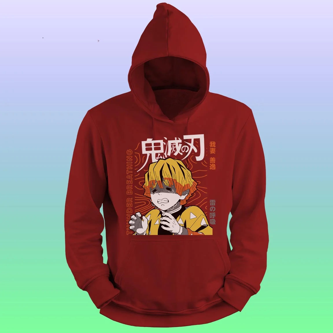 Anime Printed Hoodie – Thunder breathing - depasro