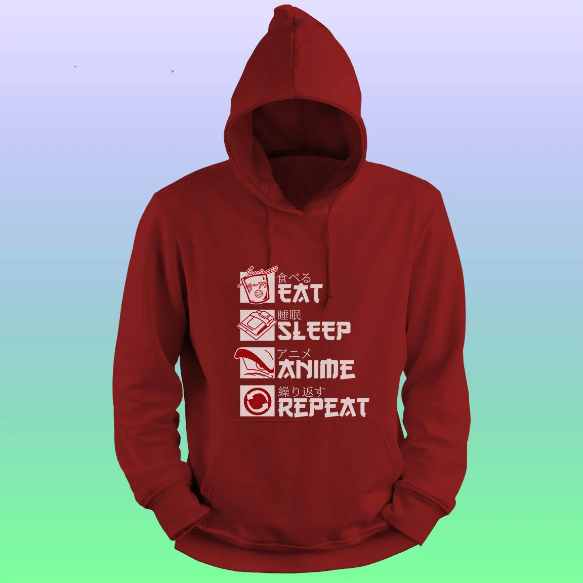 Anime Printed Hoodie – Eat sleep repeat - depasro