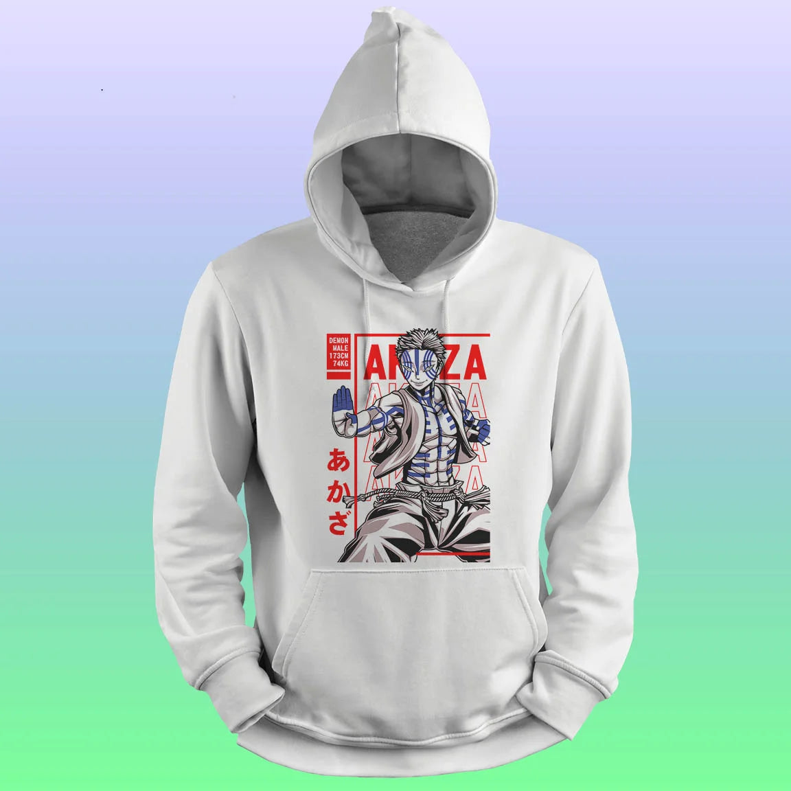 Anime Printed Hoodie – Akaza - depasro