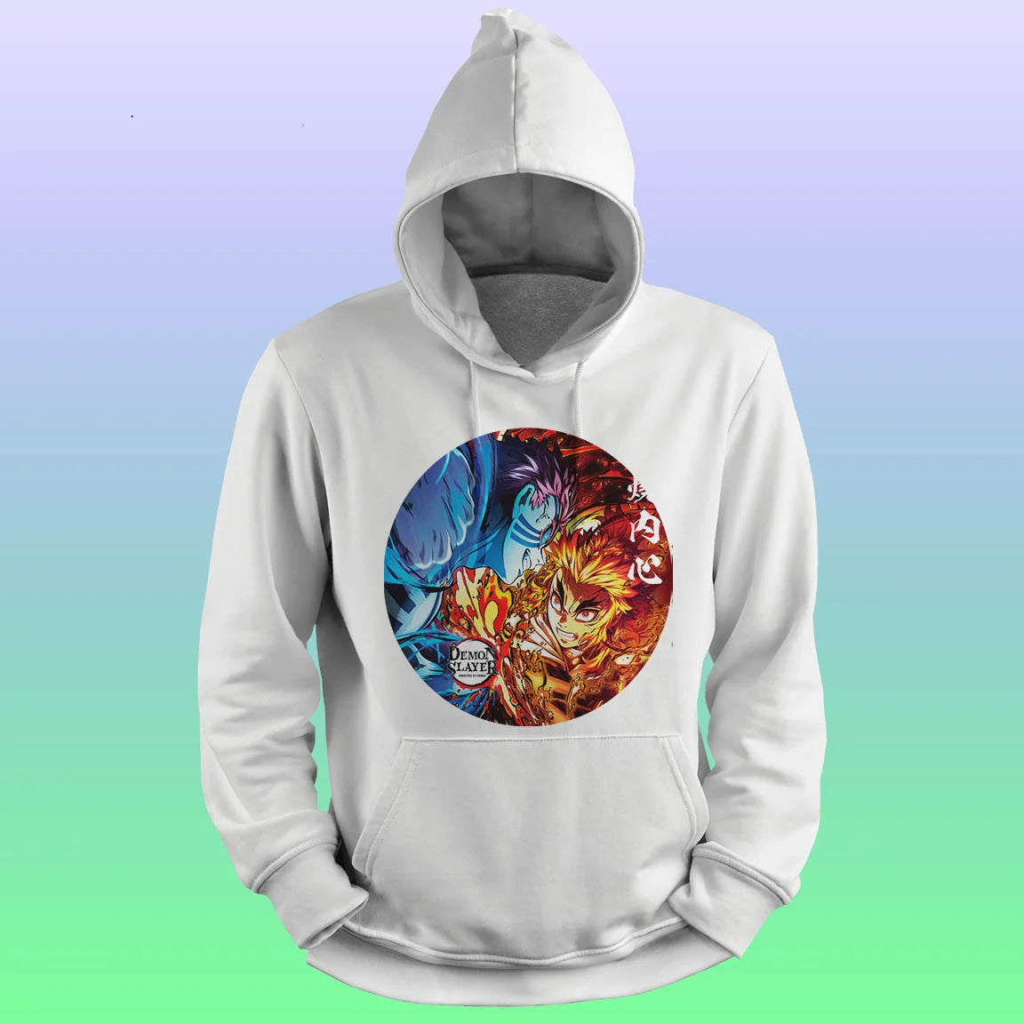 Anime Printed Hoodie – Rengoku vs akaza - depasro