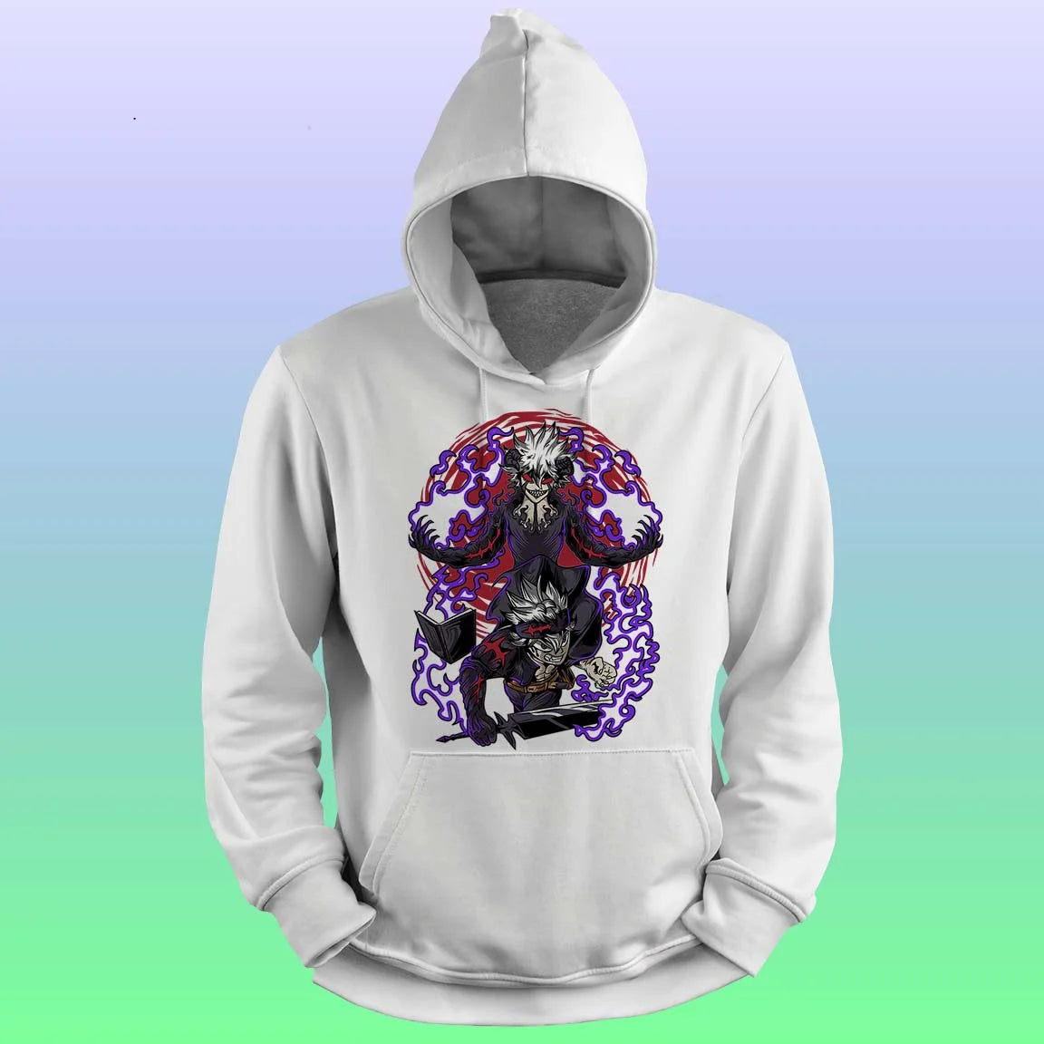 Anime Printed Hoodie- Blackclover devil union mode - depasro