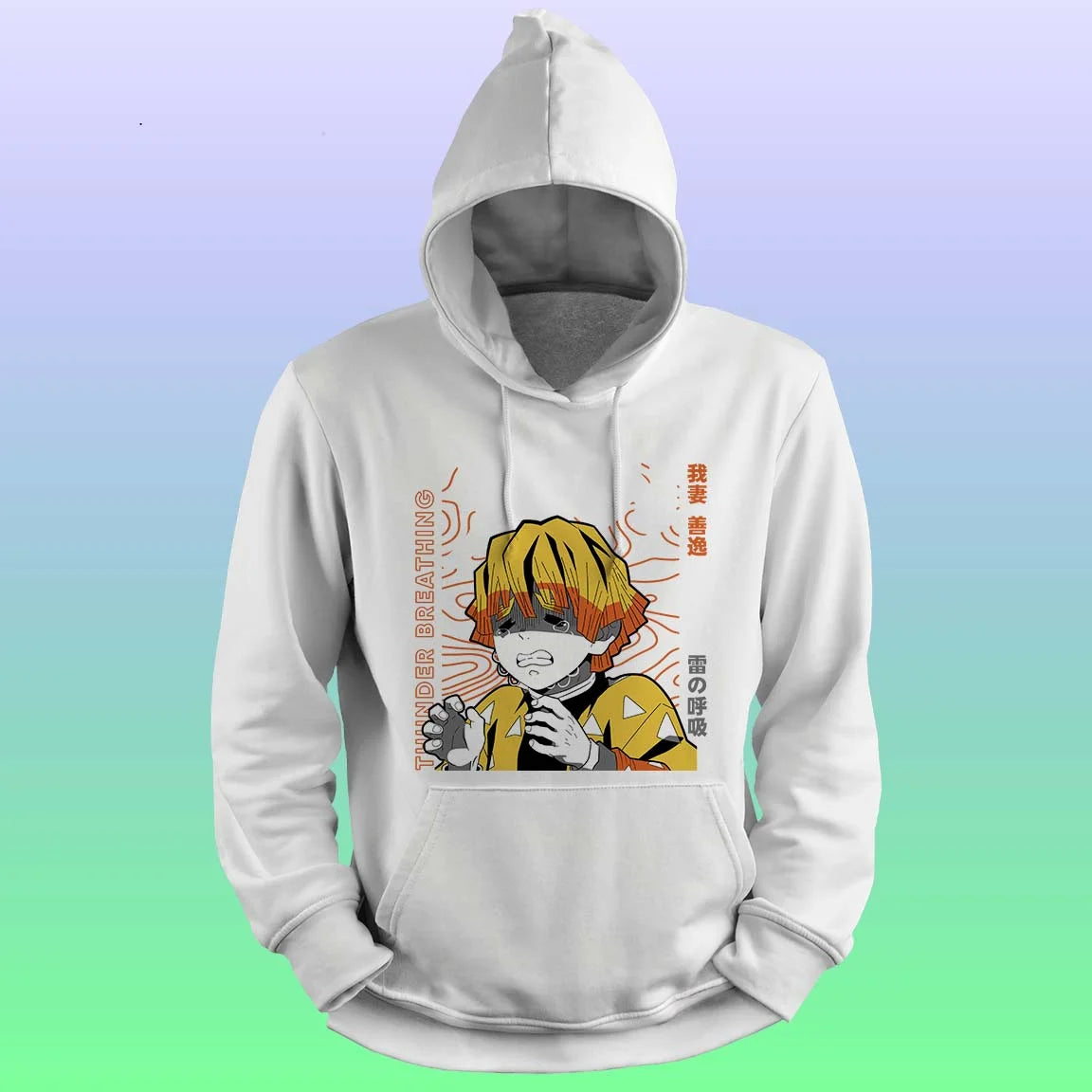 Anime Printed Hoodie – Thunder breathing - depasro