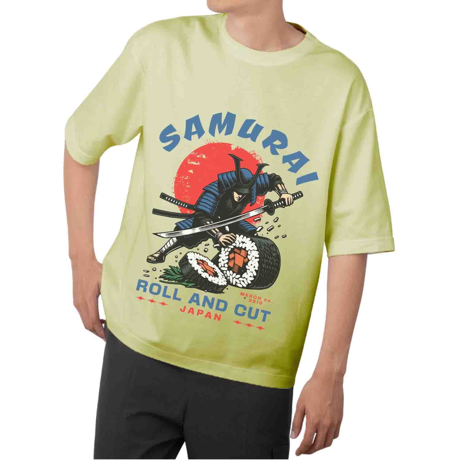 Samurai roll and cut Oversized T-shirt